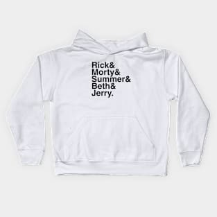 Rick Morty Smith Family (Black) Kids Hoodie